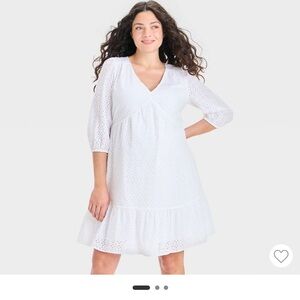 Isabel Maternity by Ingrid & Isabel 3/4 Sleeve Eyelet Maternity Dress NWT    XXL